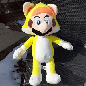 Super Mario 3D World Yellow Cat suit plush 21" Stuffed Toy Mario Cat